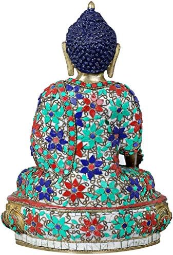 Екзотична Индия Тибетски Будистки Буда с Купата на Билки, Многоцветен