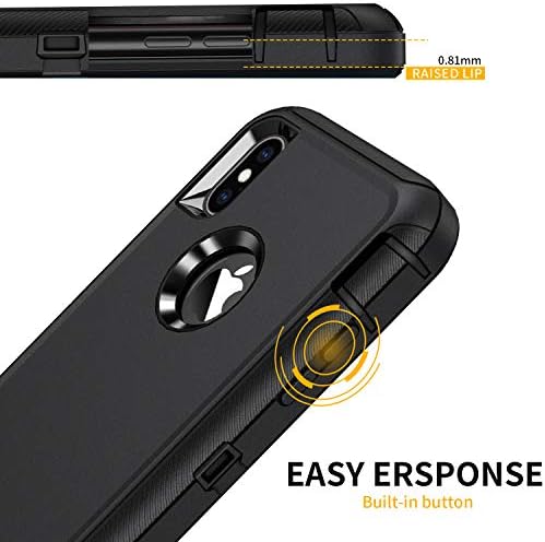 Калъф Regsun за iPhone Xs Max, устойчив на удари 3-Слойный Защитен калъф за цялото тяло [Без защитно фолио за
