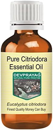 Devprayag Чисто етерично масло цитриодоры (Eucalyptus citriodora) със Стъклен капкомер, дистиллированное пара