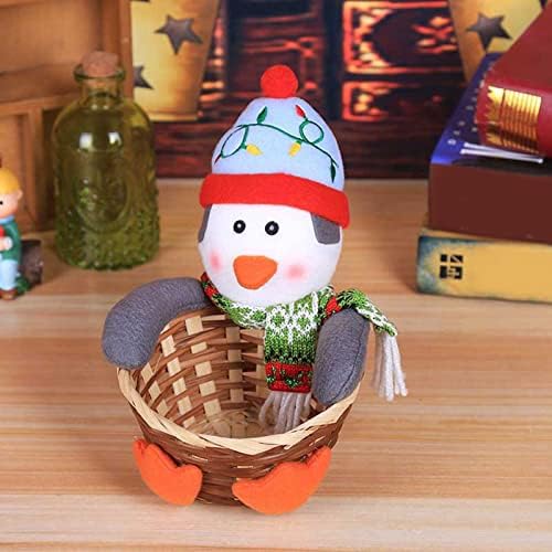 Весела Коледа Кошница За Съхранение На Шоколадови Бонбони, Украса Дядо Коледа, Снежен Човек Кошница За Съхранение