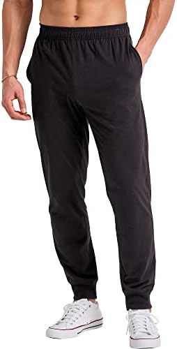 Памучни джоггеры Hanes Originals, мъжки спортни панталони от джърси с джобове, дължина по вътрешния шев 30 инча