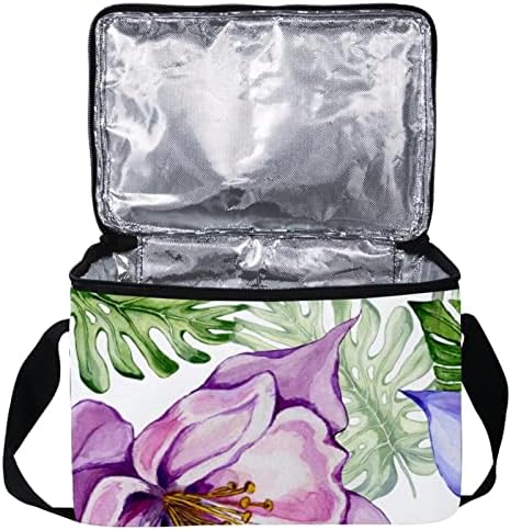 Чанта за обяд GUEROTKR за Мъже, Изолиран Обяд-Бокс, Кутия за Обяд за възрастен, Акварел модел от Цветя и листата
