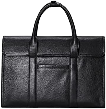 LIUYUNQI Мъжка чанта с ръчно изземване, мъжки чанти от телешка кожа с централен слой, Мъжка чанта-куфарче с
