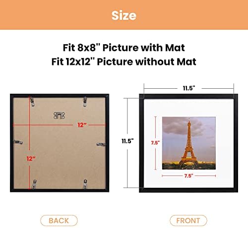 опростен набор от рамки за снимки 11x14 от 3 комплекти с набор от рамки за снимки 12x12 от 3