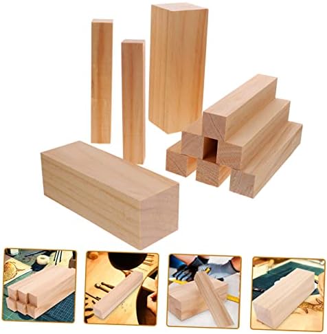 EXCEART 20 Бр Резбовани Дървени Блокове Градивни елементи за Възрастни Буквата Блокове Занаяти за Възрастни