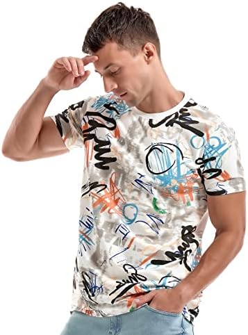 YININF Графични Тениски за Мъже - Хипстерские Тениски в стил Хип-Хоп с Страхотен Дизайн Новостите на Улицата