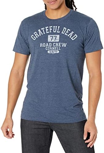 Течна Синя Тениска Grateful Dead Road Crew 1977 Cornell с къс ръкав