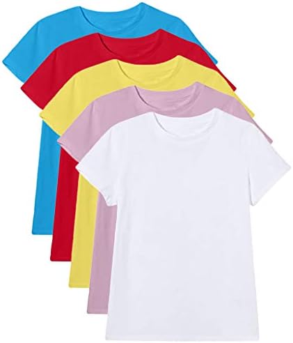 Тениска Realdo за мъже и жени, Комплект от 3 теми, Класически спортни ризи с кръгло деколте и къс ръкав, Обикновена