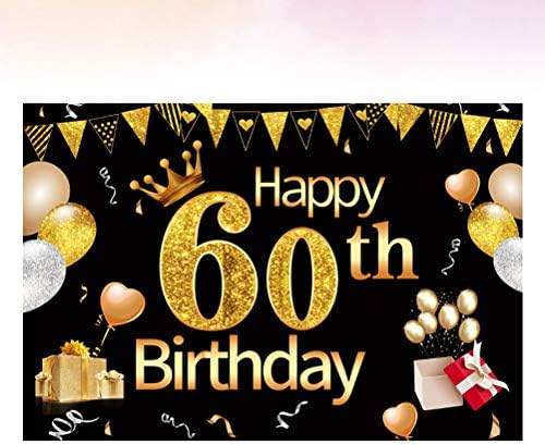 Короната Фон Плат Банер Фон Балон Подпори за Снимане на 60-ия ден от раждането (210x150 см)