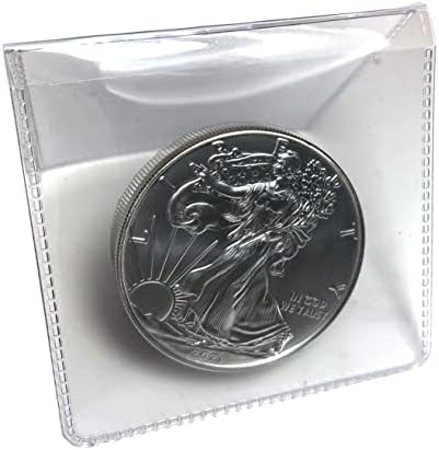 100 Опаковки с двоен джоб 2,5 x 2,5 от непластифицированного винил, Безопасни за дългосрочно съхранение на монети