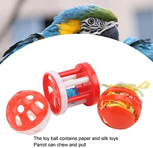 SYH & AQYE Играчки за птици с Топки за Хранене, Играчки-Дрънкалки за птици На Колелца, Дъвчене и Камбанка за