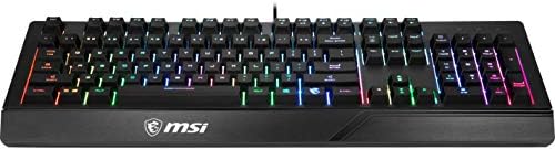 Детска клавиатура за MSI Gaming, подсветка RGB, специализирани горещи клавиши, Водоустойчива, защищающая от отблясъците Детска клавиатура (Vigor GK20 САЩ)