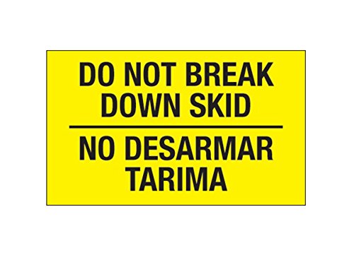 RetailSource DL1090x1 3 x 5 - Двуезична етикетите No Desarmar Tarima (флуоресцентно жълто), височина 3,25 инча, дължина 5 см, ширина от 5 инча (опаковка от 500 броя)