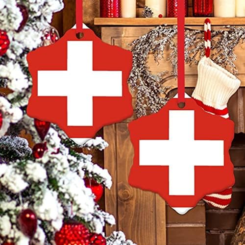 Национален флаг на Швейцария, Керамични Украшения за коледна украса, Сувенири под формата на Страната, Коледен