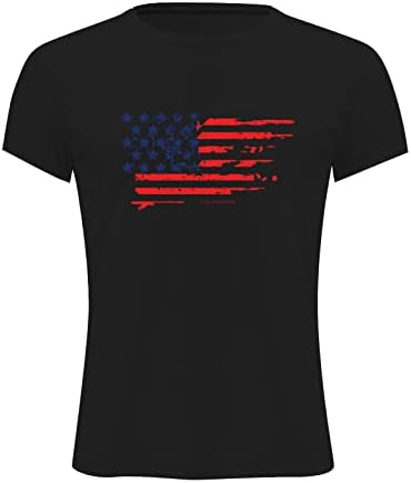 XXBR Патриотическая Тениска за мъже, САЩ, 4 юли, в началото на с кръгло деколте, Принт в звездна и лента, Къс