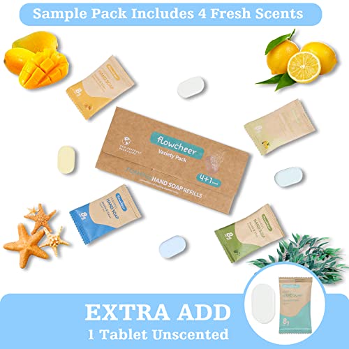 Опаковки за пенящегося сапун за ръце flowcheer-Комплект от 5 таблетки за измиване на ръцете, без отпадъци-Екологично