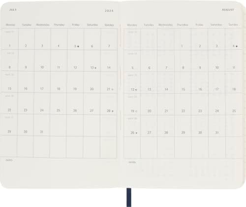 Седмичен Moleskine Classic на 18 месеца 2023-2024, Мека корица, Джоб (3,5 x 5,5 инча), Сапфирово синьо