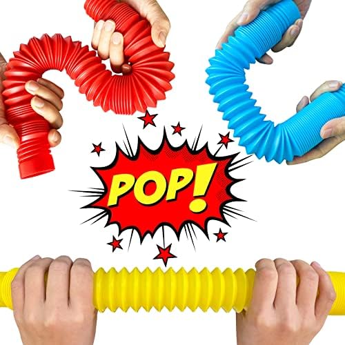iCool най-Новият Набор от Сензорни играчки-непосед Pop фън тръби 54 бр. в опаковка с 18 поп-тръби XL, 18 големи поп-тръби и 18 мини-поп-тръби