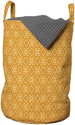 Чанта за дрехи Ambesonne оранжев цвят, Традиционен дизайн в етнически стил С монотонен геометрични рисунки,