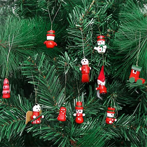 Коледен Дървена Мини-Дядо Коледа, Снежен Човек Висулка Настолна Малко Коледно Дърво, Декоративни Аксесоари,