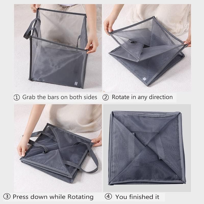 DXMRWJ Сгъваема Количка за мръсно бельо от тъканната мрежа За съхранение на дрехи за дома с Голям Капацитет