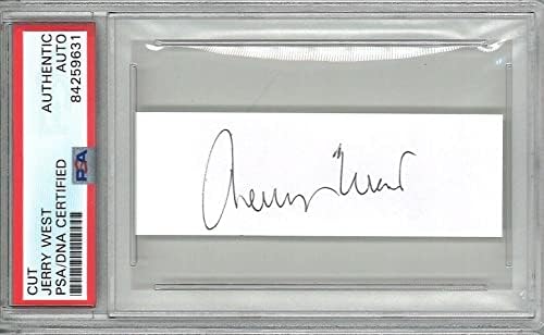 Джери Уест Подписа Cut Signature Psa Dna 84259631 Hof Легенда Топ 50 Лейкърс - Снимки на НБА с автограф