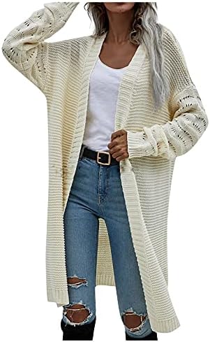 PRDECEXLU Основни Топли Пуловери с дълги ръкави и рюшами за Къмпинг, Есенни Пуловери От Джърси Ladie's, Отворени