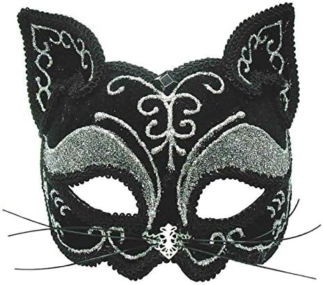 Декоративна Маска за очи Bristol Novelty EM365 Котка върху превръзка на главата, Черна, Един размер