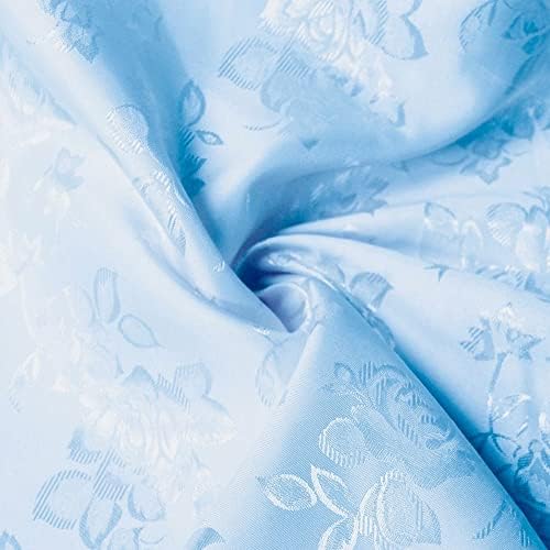 Нови тъкани Daily Kayla Светло Синята Полиестерна Жаккардовая Брокат с цветен Модел, Сатен Плат by The Yard - 10004 Образец /проба (4x2 инча)