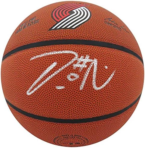 Деймиън Лиллард подписа Логото на НБА Уилсън Портланд Пионерите - Баскетболни Топки с автографи