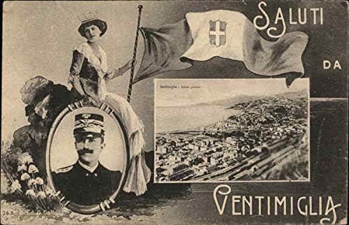 Saluti da Ventimiglia. Здравейте от Вентимилия Вентимилия, Италия Оригиналната антични картичка