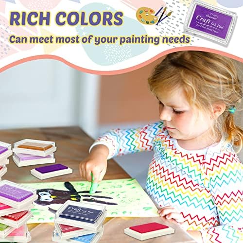 30 цвята занаят мастило тампон за гумени печати штемпельная възглавница пръста подложки за деца пере САМ хартия,