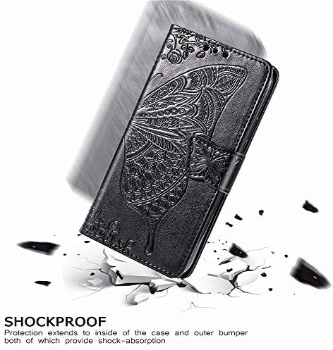 Чанта-портфейл Gloryshop е Съвместим с Xiaomi Poco X3 NFC [Функция на каботажните] [Каишка за китката] [Отделения