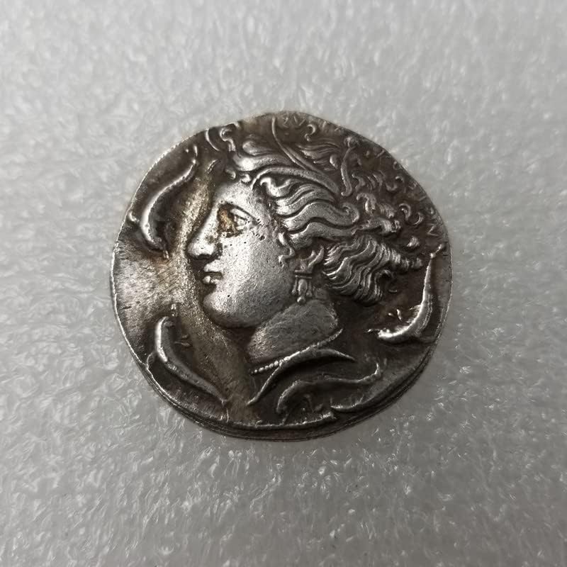 Старинните Занаяти Гръцка Монета С Медна Сребърно Покритие Состаренный Сребърен Долар Сребърен Кръг 3393
