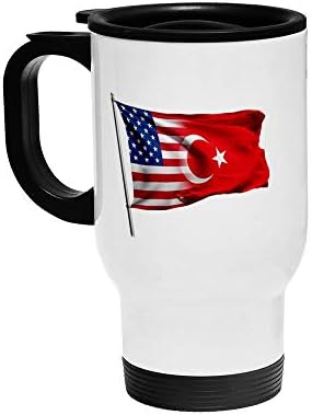 ExpressItBest 16 унции Изолирано Пътна Кафеена чаша - Флаг Турция (Турчин) - Изобилие от възможности