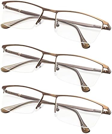 Очила за четене в полуободке Gr8Sight, 3 комплекта с кутия пролетта вериги за жени и мъже
