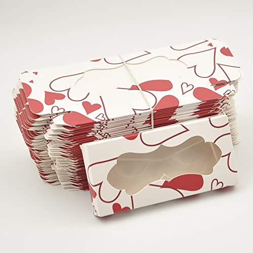 50/ опаковане за фалшиви мигли Кутия за мигли Картонена кутия за Розово 25 мм Празни кутии за мигли (Цвят: A17,