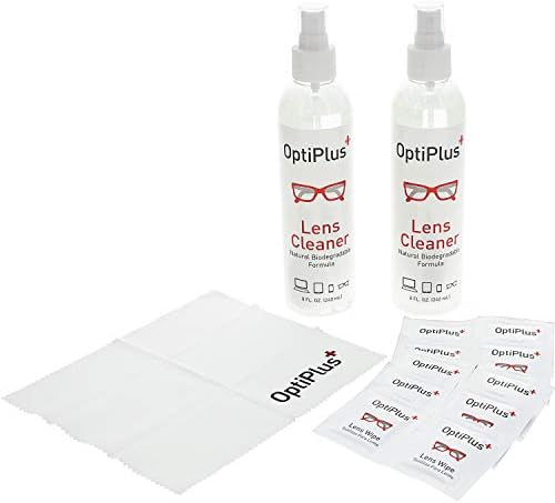 Комплект за почистване на лещи OptiPlus 16 унции | Напълно Натурален Комплект За почистване на очила | Спрей