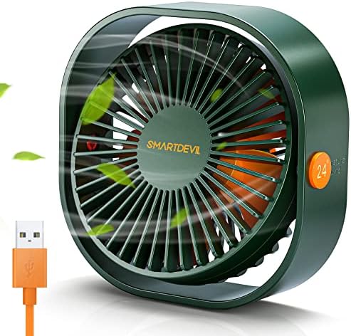 SmartDevil Малък Персонален настолен вентилатор USB, 3 скорости, Преносим настолен вентилатор за охлаждане,