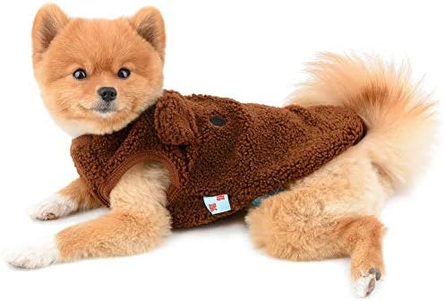 Пуловер за кучета SELMAI с Хубав Модел Мечка, Мек, мек вълнен плат Пуловер за влак, Топло Зимно Палто за Малки