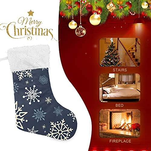 Коледни Чорапи с Снежинками, Големи Коледни Чорапи за Елхи, Детски кът, Камина, Окачени Чорапи, Чорапи за Семейна