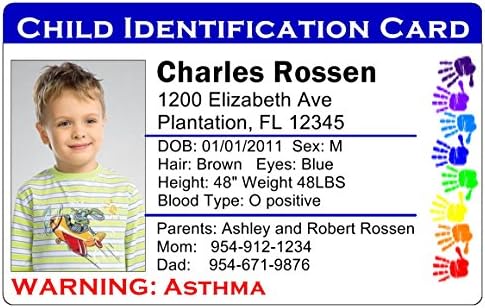 101 Потребителски Персонални Детска пътна идентификация карта, удостоверяваща самоличността на изгубеното дете,