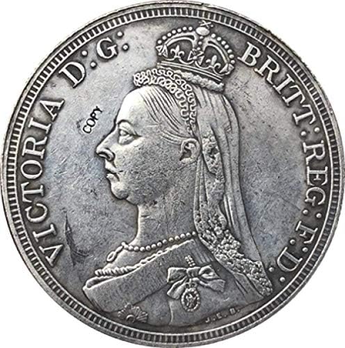 Монета на Повикване Великобритания 1887 1 Краун Виктория 2 - аз съм Копие на Портрета на Монети Колекция Бижута