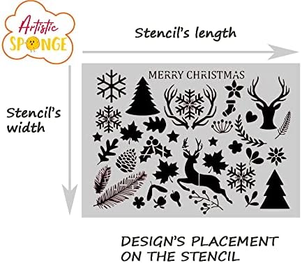 Набор от шаблони Весела Коледа с Елени от Холи A5 A4 A3 и различни размери от Устойчив на Многократно Миларова