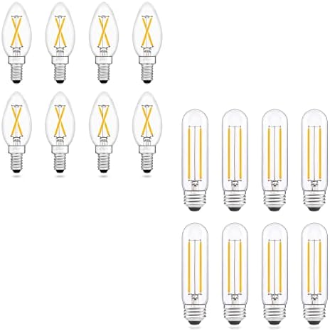 Комплект led лампи AIELIT 8 Бр 2 W B11/T10, Еквивалентна лампа с нажежаема Жичка с мощност 25 Вата с регулируема