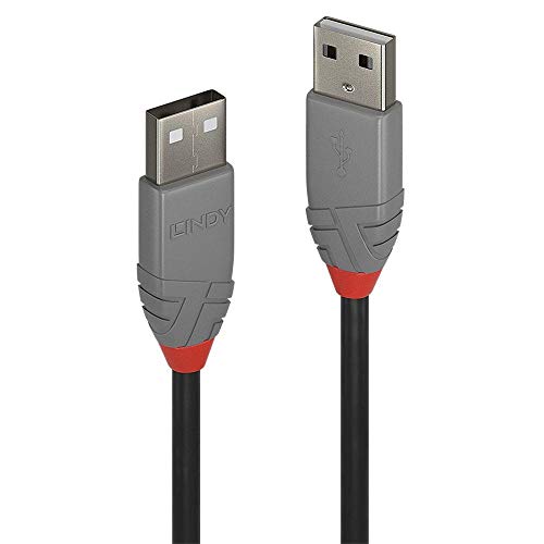 Кабел LINDY USB 2.0 Type A /Type A, Антралиновый, Черен, 0,5 м (номер на модела: 36691)