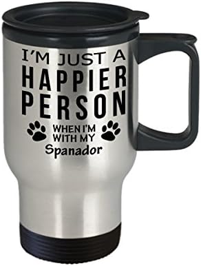 Кафеена Чаша За Любителите на кучета В Пътуването - По-Щастлив Човек От Spanador -Подаръци За спасението на