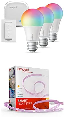 Sengled Zigbee Smart Light Bulbs Starter Kit Многоцветен 3 Опаковки с интелигентен ключ Комплект Zigbee Smart LED Light Ивица 2 М (6,56 фута)