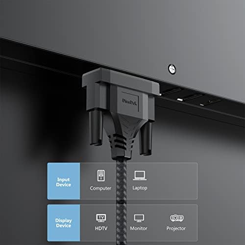 DteeDck DisplayPort кабел DVI 6 фута, DP Display Port-кабел DVI-D Адаптер между фоно свещи Кабел за монитор