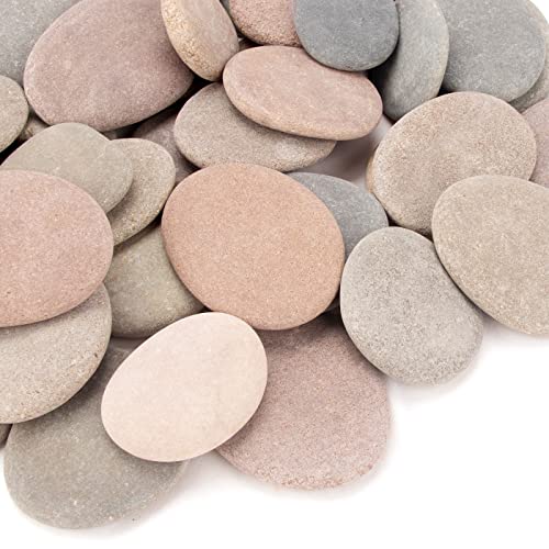[Около 97 БРОЯ - 105 Т.] (18 кг) Камъни за рисуване, Речни Камъни 2,33 инча-3,72 инча, Камъни за diy, Плоски Камъни, Твърди Камъни, Естествени Камъни